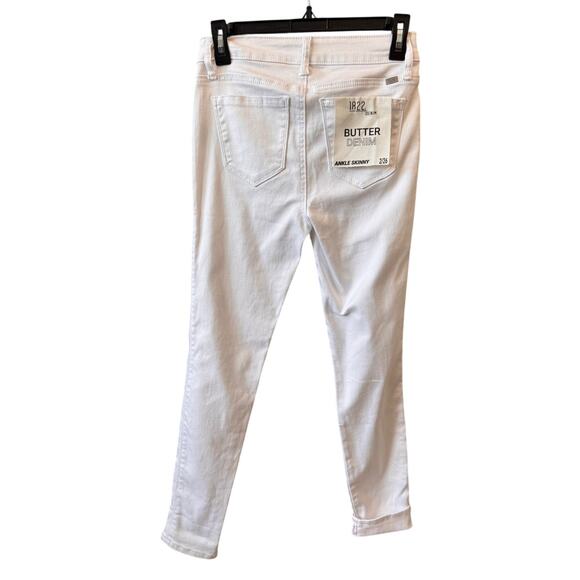 New 1822 DENIM Women's White Butter Ankle Skinny Jeans Size 2/26 - Picture 2 of 5